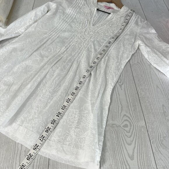 Lilly Pulitzer Sarasota Tunic Beaded Resort White - Picture 5 of 12